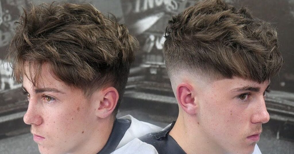 Fluffy Fringe with Low Taper Fade