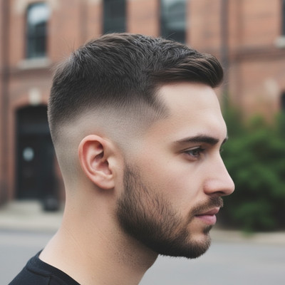 Buzz Cut with Drop Fade