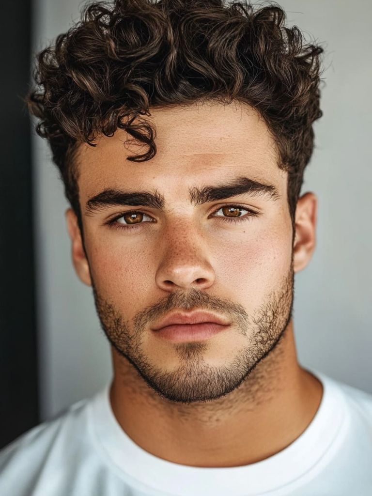 Classy Off-Center Curls with Tapered Sides