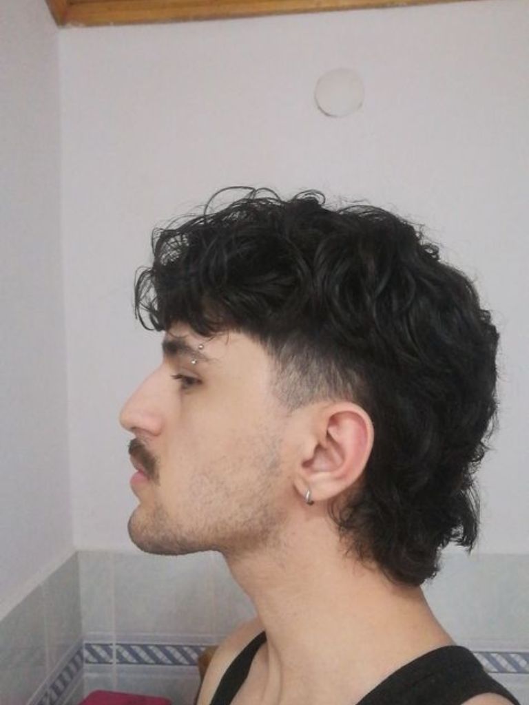 Messy Curly Mohawk with Temp Taper and Fringe