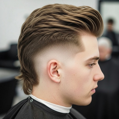 Modern Mullet with Mid Fade
