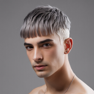 Short Fluffy Hair with Blunt Fringe and Burst Faded Sides: Voluminous Tops and Structured Fringes for Playful Styles
