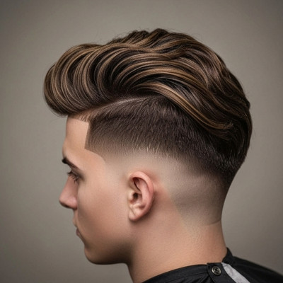 Side Part with Mid Fade