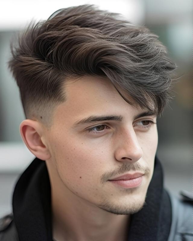 Side-Swept Mid Taper & Textured Fringe