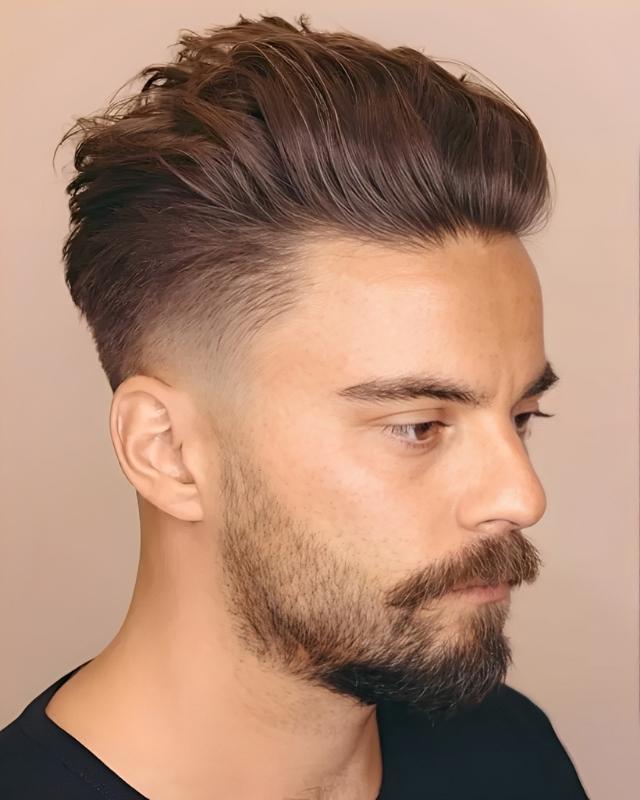 Tapered Pompadour with Fringe